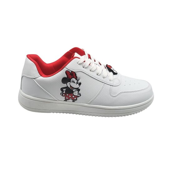 Disney Minnie Mouse Shoes‎ Womens Size 10 White Red Athletic Sneakers Cute Logo - Picture 1 of 12